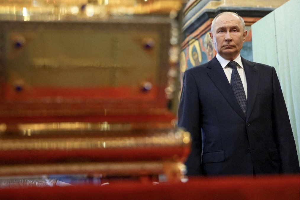 Russian leader Vladimir Putin stands beside the reliquary containing the relics of Prince Dmitry Donskoy at the Moscow Kremlin on August 20, 2026. (Source: Getty Images) Russian leader Vladimir Putin stands beside the reliquary containing the relics of Prince Dmitry Donskoy at the Moscow Kremlin on August 20, 2026. (Source: Getty Images)