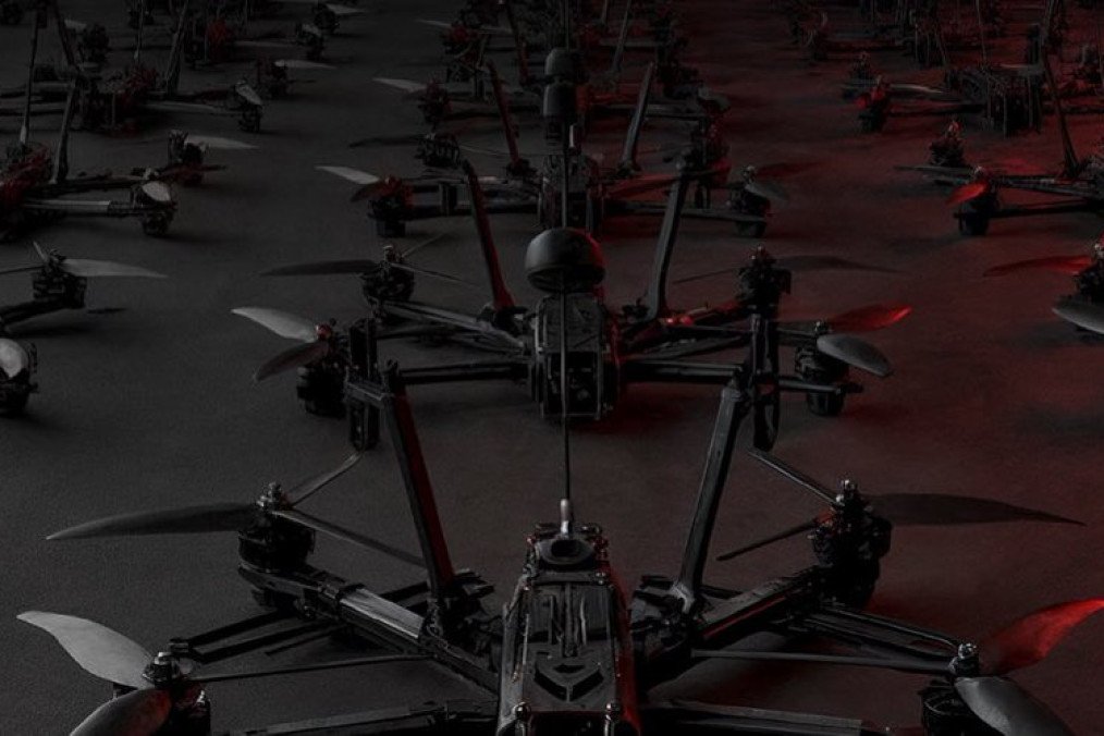 Rows of F10 FPV drones manufactured by Ukrainian company F-Drones. (Source: F-Drones) Rows of F10 FPV drones manufactured by Ukrainian company F-Drones. (Source: F-Drones)