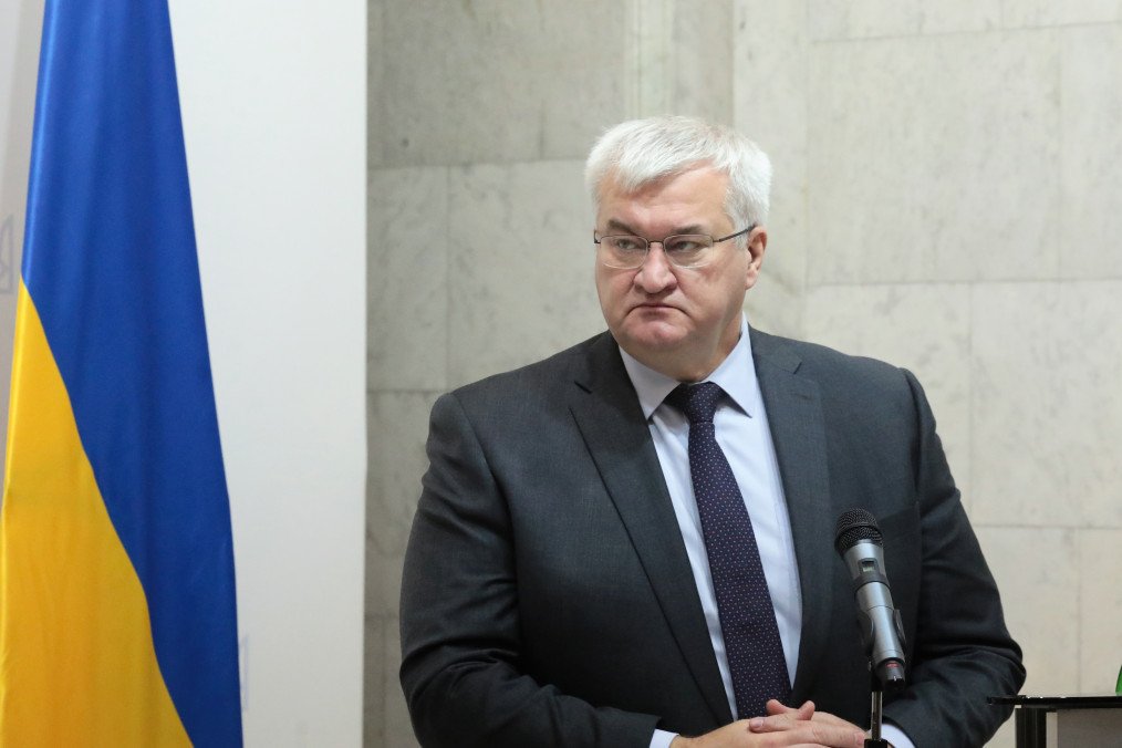 Ukrainian Foreign Minister Andrii Sybiha and Estonian Foreign Minister Margus Tsahkna hold a joint press conference in Kyiv. (Source: Getty Images)