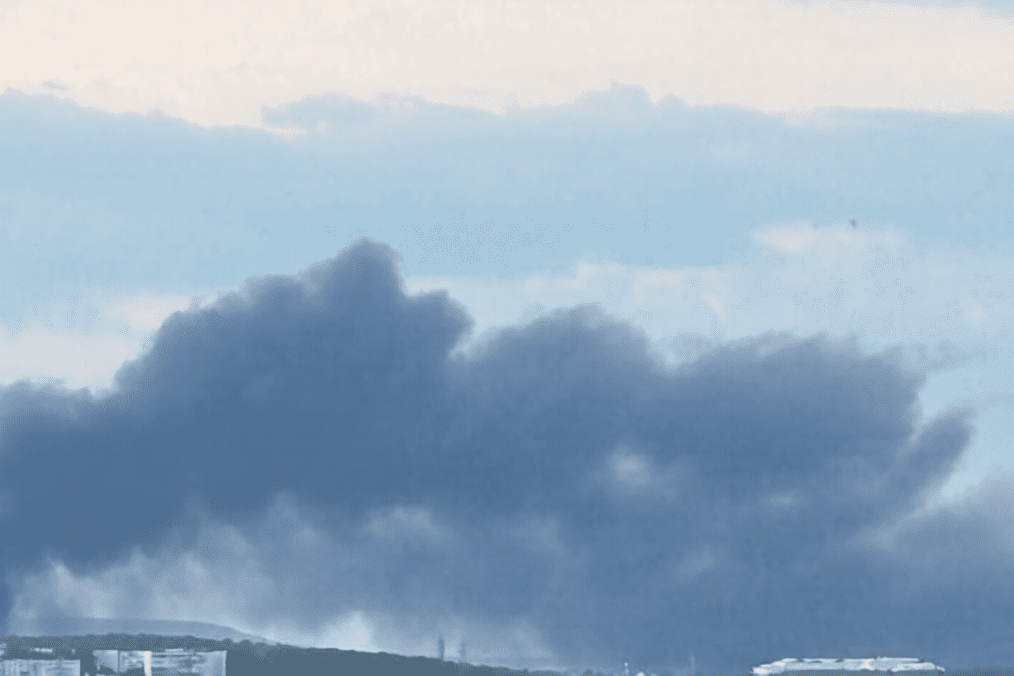 Smoke rising from a 330 kV electrical substation in Sevastopol, Crimea. Smoke rising from a 330 kV electrical substation in Sevastopol, Crimea.