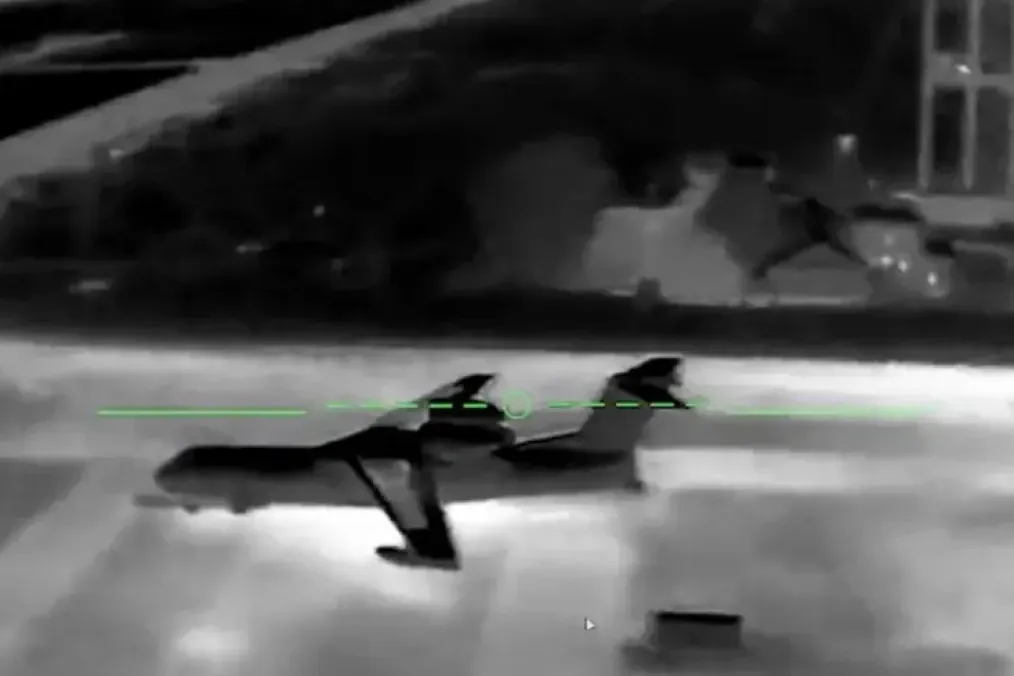 Rare Russian Be-200 amphibious aircraft moments before Ukrainian drone strike, May 15, 2025. (Source: Brovdi.Art/Facebook)
