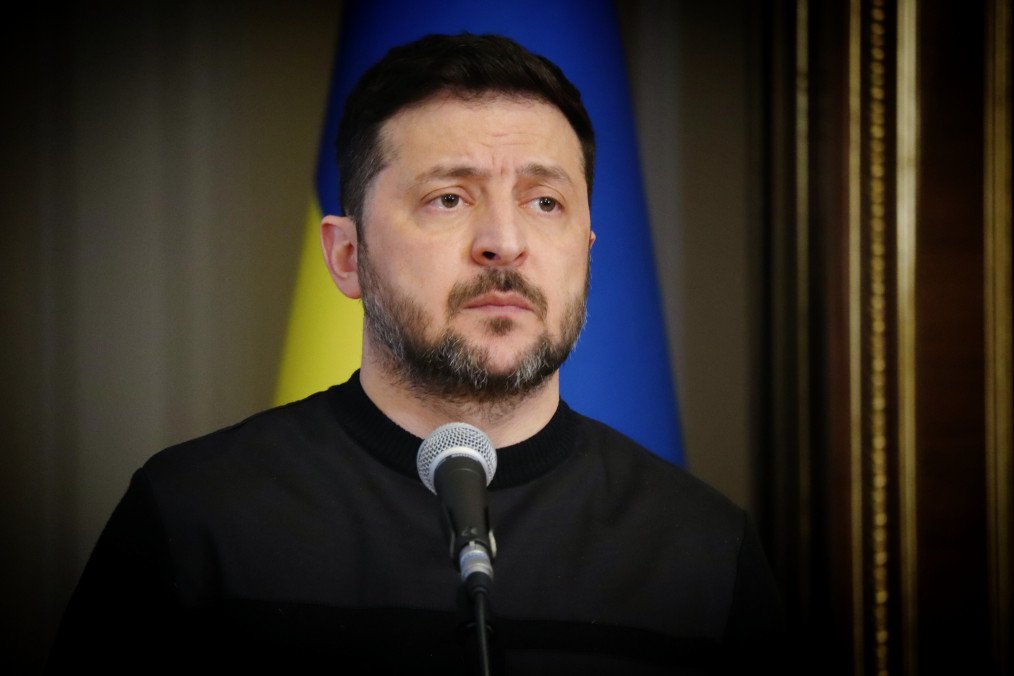 President of Ukraine Volodymyr Zelenskyy holds a press conference after a meeting of the National Security and Defense Council on March 3, 2026 in Kyiv, Ukraine. (Source: Getty Images)