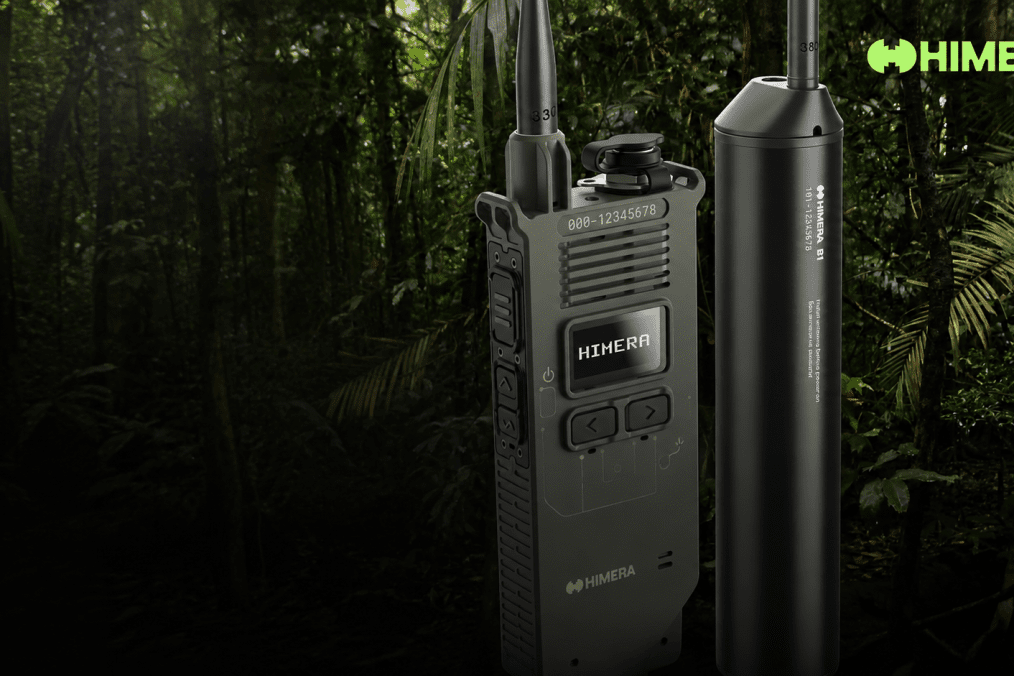 HIMERA tactical communication devices displayed against an Amazon rainforest backdrop. (Source: HIMERA) HIMERA tactical communication devices displayed against an Amazon rainforest backdrop. (Source: HIMERA)