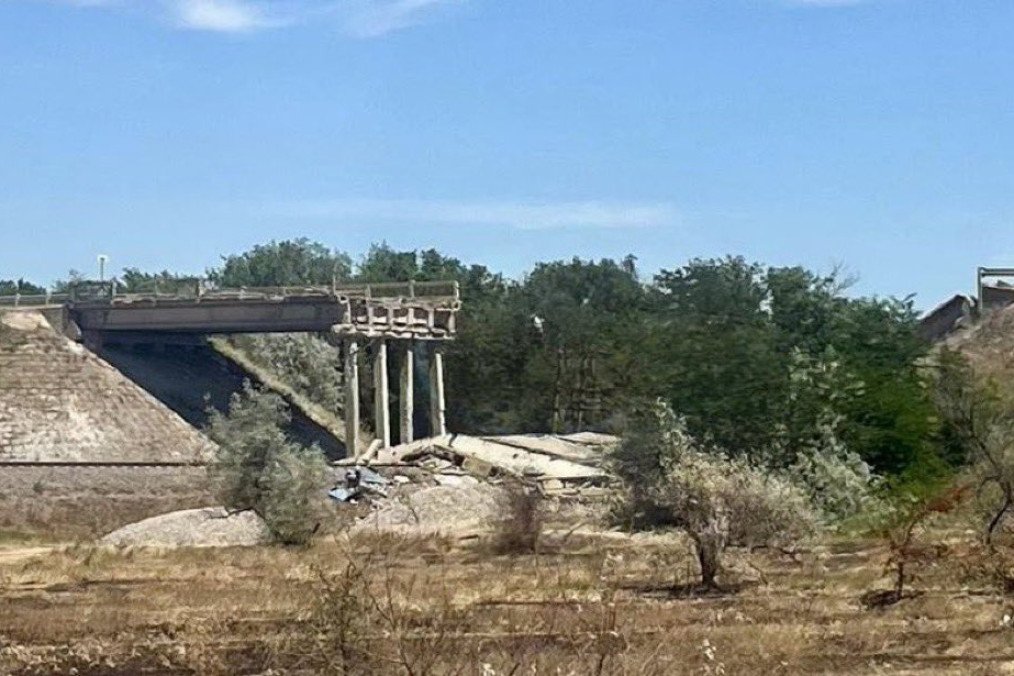 Illustrative image. A destroyed road bridge near the village of Rozdolne in temporarily occupied Crimea, June 2026.