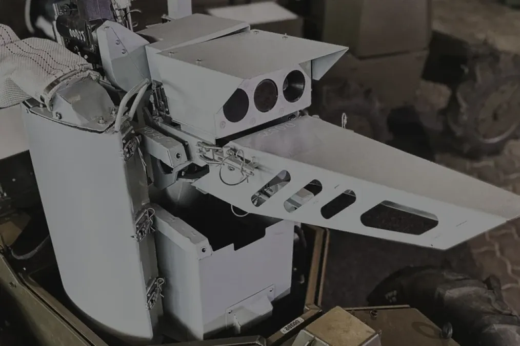 Ukrainian anti-drone robot Predator, armed with a 7.62 mm machine gun. (Source: UGV Robotics)