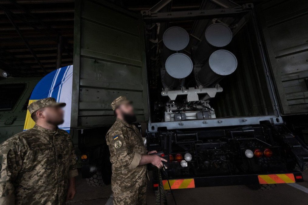 Ukraine's Harpoon coastal defense missile launcher displayed during President Volodymyr Zelenskyy's visit to the Odesa region on July 4, 2026. (Source: Office of the President of Ukraine) Ukraine's Harpoon coastal defense missile launcher displayed during President Volodymyr Zelenskyy's visit to the Odesa region on July 4, 2026. (Source: Office of the President of Ukraine)