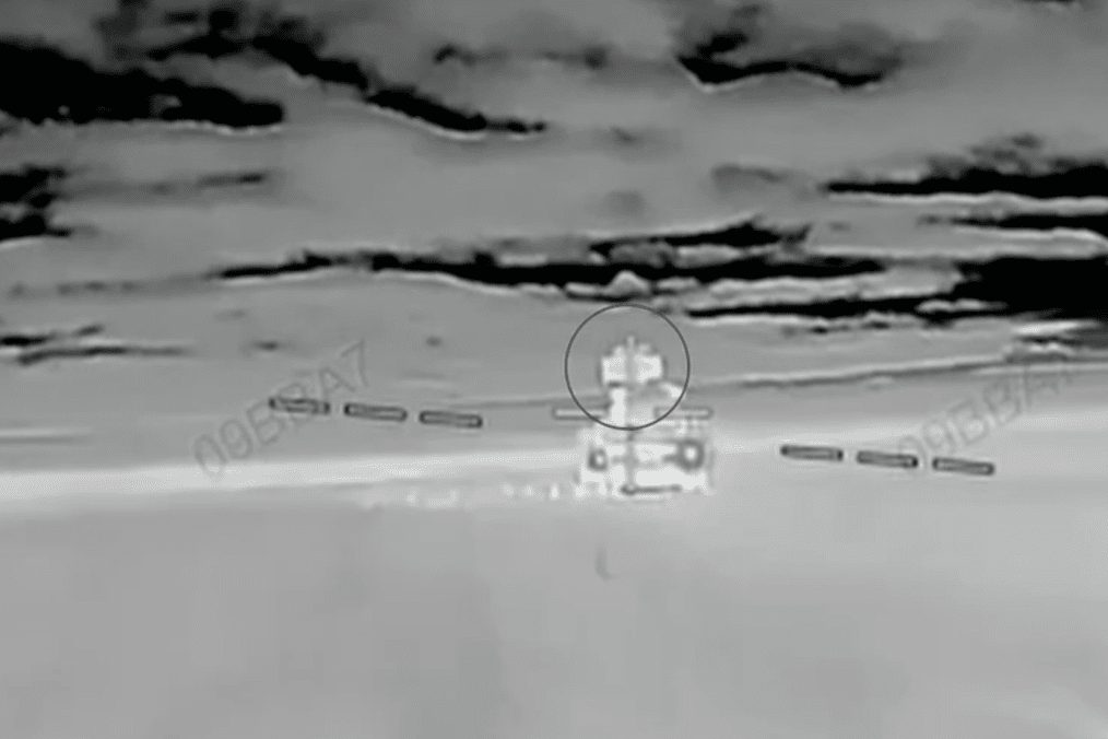 A drone footage shows a Russian air defense system being tracked and struck by Ukrainian unmanned systems forces. (Photo: Robert “Madyar” Brovdi)