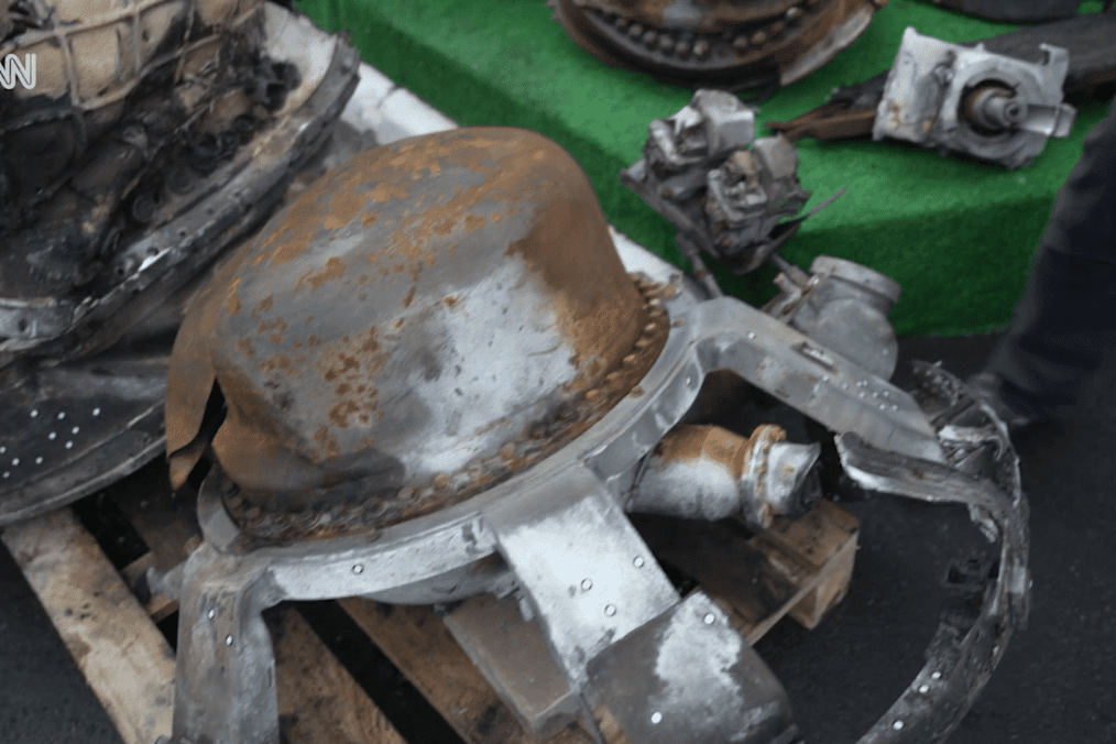 Warhead separation unit found among the remains of Russia’s Oreshnik missile. (Source: CNN)