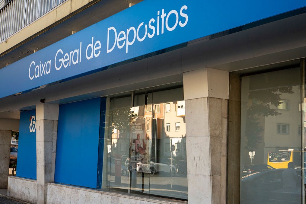 An exterior view of the Caixa Geral de Depositos branch in Lisbon, Portugal, on July 17, 2025. (Source: Getty Images)