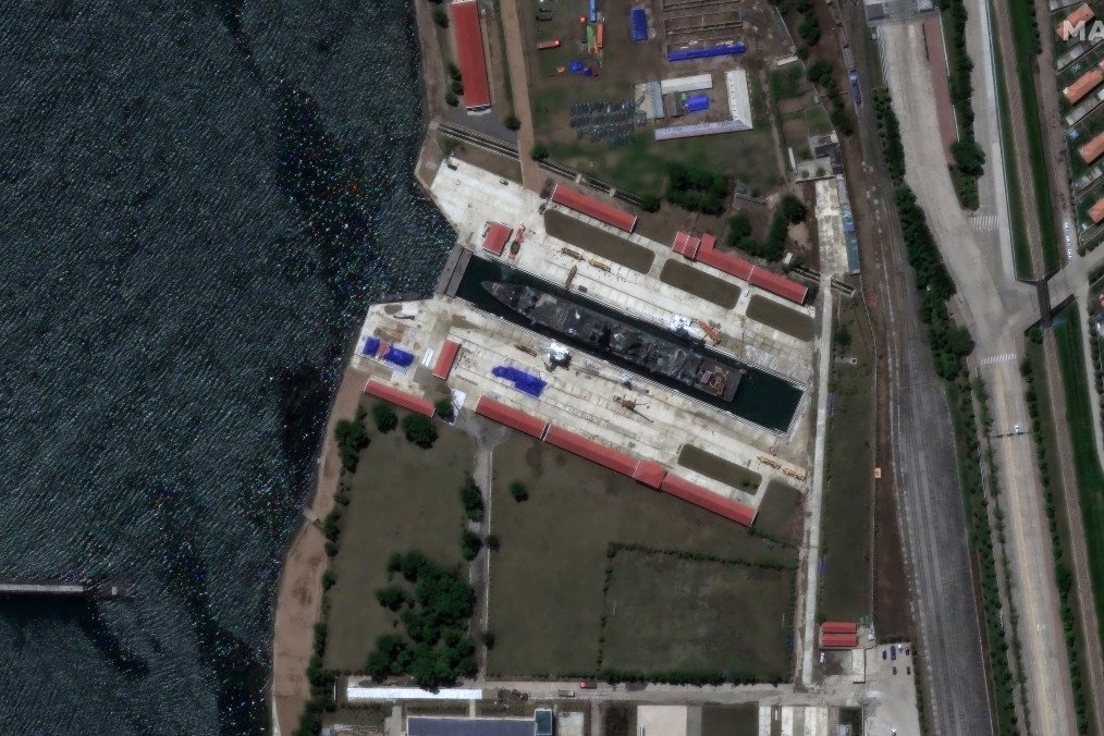 Damaged North Korean Warship Moved to Drydock Near Russian Border, Satellite Images Show