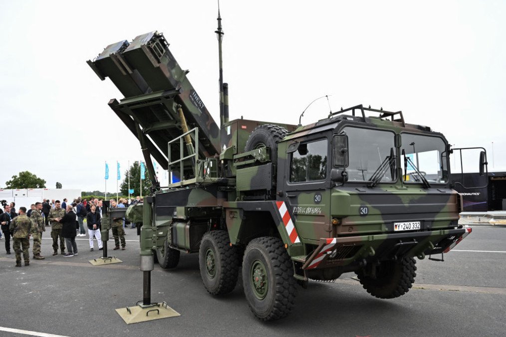 A Patriot long-range air defence system is displayed during the press presentation at the International Aerospace Exhibition (ILA) in Schoenefeld, near Berlin, on June 3, 2024. (Source: Getty Images) A Patriot long-range air defence system is displayed during the press presentation at the International Aerospace Exhibition (ILA) in Schoenefeld, near Berlin, on June 3, 2024. (Source: Getty Images)