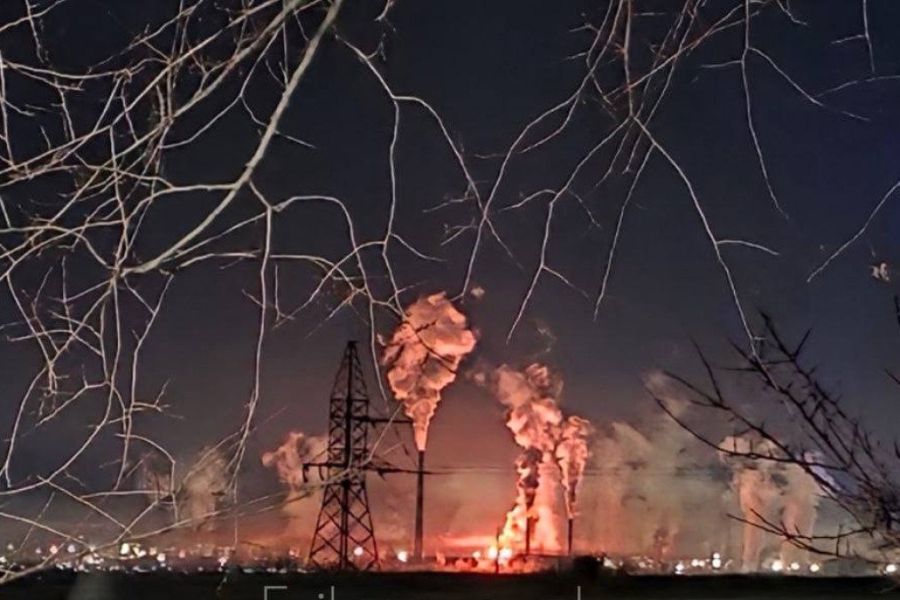 Fire at the Nevinnomyssk Azot chemical plant in Russia’s Stavropol region, January 15, 2026. (Source: Exilenova+)