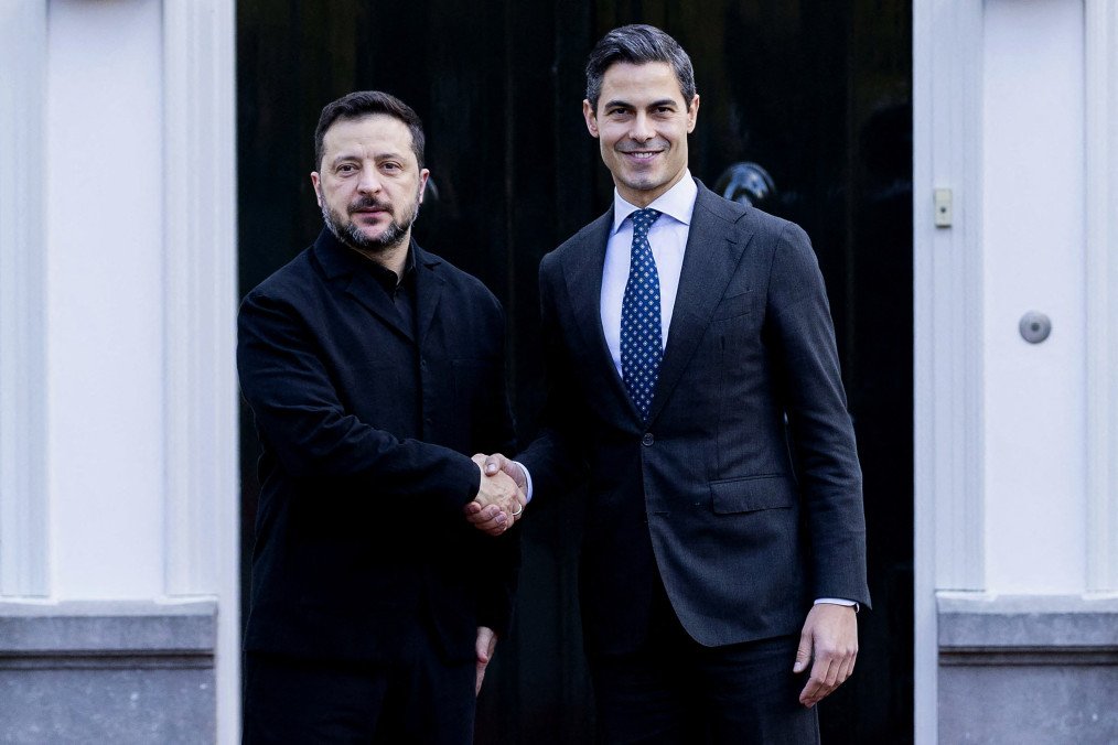 Ukraine’s President Volodymyr Zelenskyy and Dutch Prime Minister Rob Jetten. (Source: Getty Images)