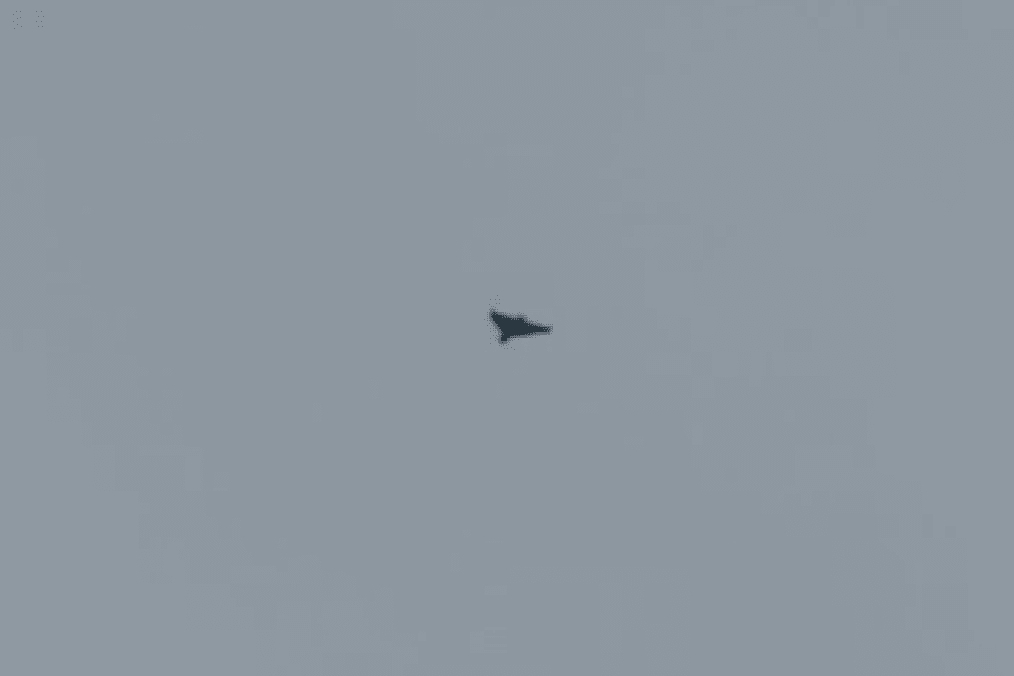 A Russian Iranian-designed Shahed drone spotted flying above a town of Călărași in central Moldova. (Source: open source)