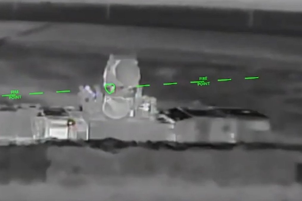 Russian Pantsir-S1 air defense system captured by a Ukrainian drone before a strike. June 2026. (Source: SBS)