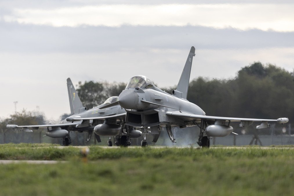RAF Typhoon Fighter Jets operate from RAF Coningsby on October 21, 2026 in Coningsby, England. (Source: Getty Images)