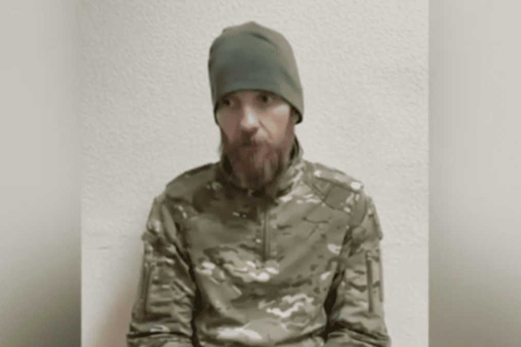A still from the interrogation video released by Ukraine’s Security Service shows Russian serviceman Sergey Skobelev. (Photo: SBU)