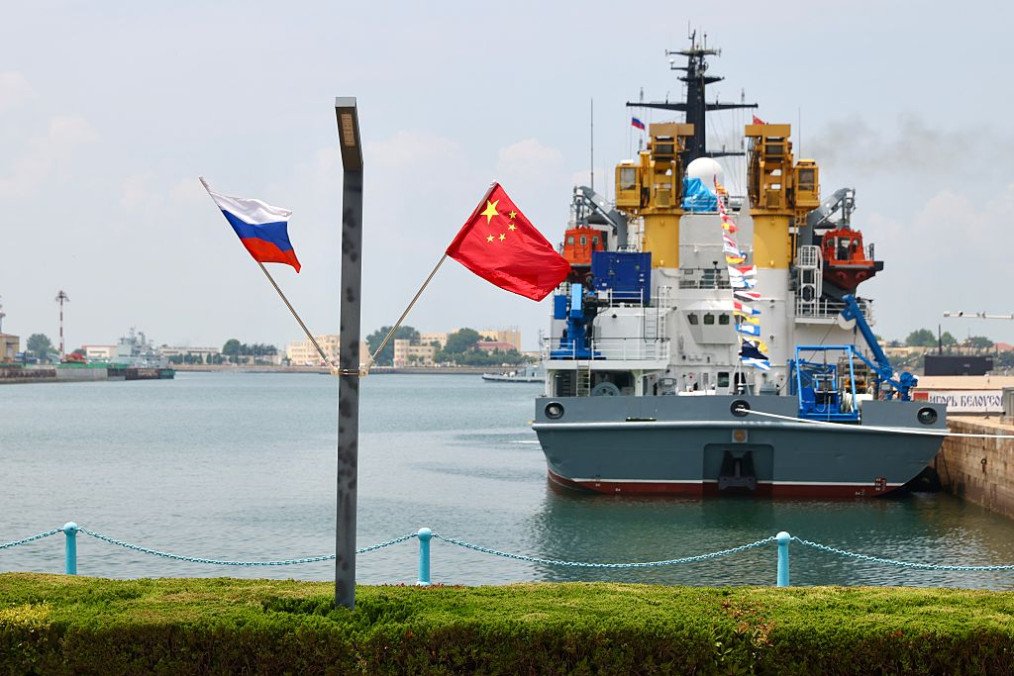 Flags of China and Russia hang at a military port during the “Joint Sea-2026” exercise between China and Russia on July 6, 2026 in Qingdao, Shandong Province of China. (Source: Getty Images) Flags of China and Russia hang at a military port during the “Joint Sea-2026” exercise between China and Russia on July 6, 2026 in Qingdao, Shandong Province of China. (Source: Getty Images)