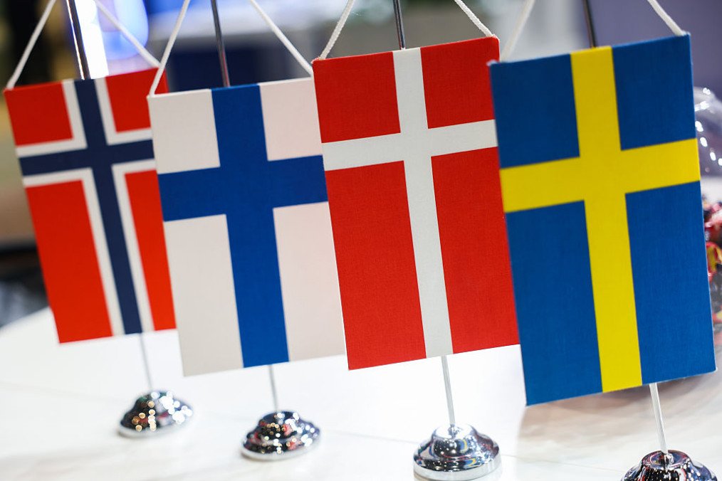 Flags of Norway, Finland, Denmark and Sweden are seen during 18th European Economic Congress at the International Congress Centre in Katowice, Poland on April 22, 2026. (Source: Getty Images) Flags of Norway, Finland, Denmark and Sweden are seen during 18th European Economic Congress at the International Congress Centre in Katowice, Poland on April 22, 2026. (Source: Getty Images)