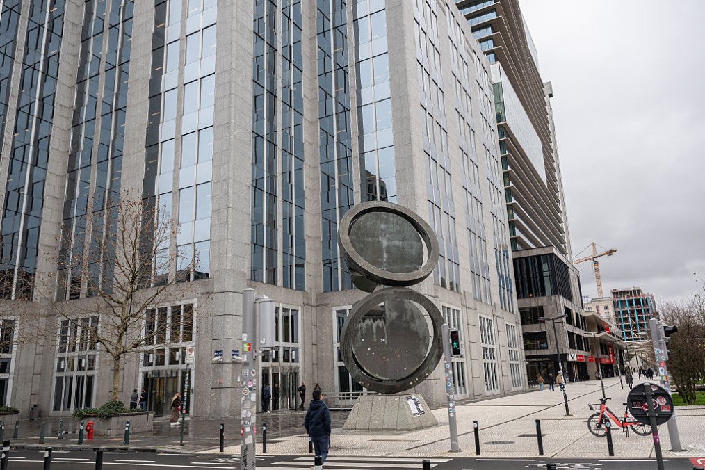 The headquarters of Brussels-based financial dep Euroclear. (Source: Getty Images)