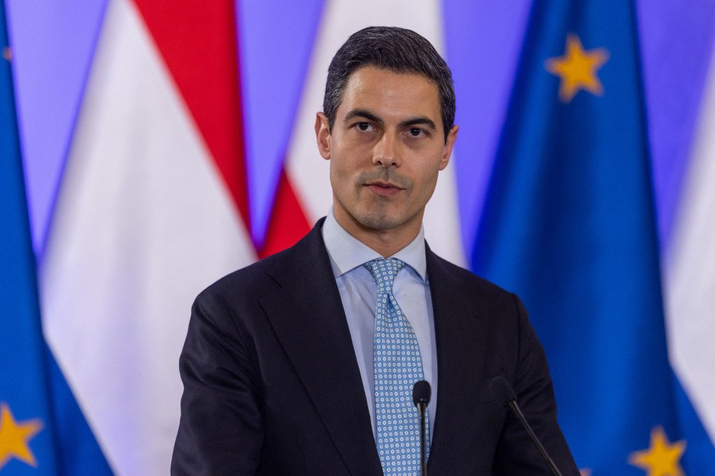 Netherlands' Prime Minister Rob Jetten during a joint press conference with Poland's Prime Minister after their meeting in a government building in Warsaw on March 9. (Source: Getty Images)