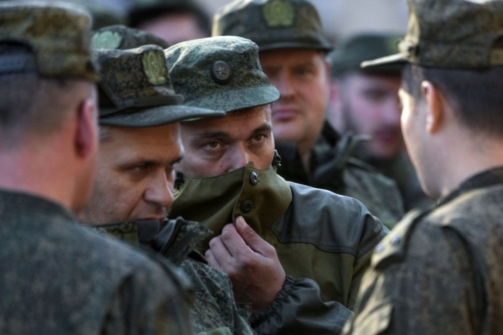Russian citizens drafted during the partial mobilization are seen being dispatched to combat coordination areas after a military call-up for the Russian invasion of Ukraine in Moscow, Russia. (Source: Getty Images)
