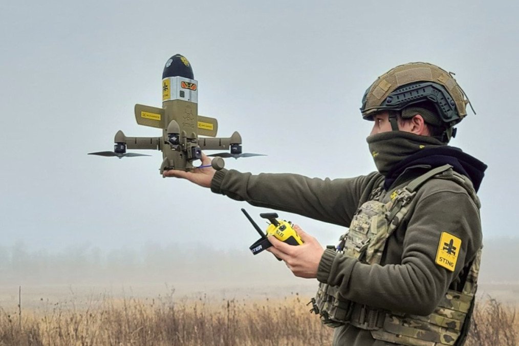 Ukrainian serviceman prepares a STING interceptor drone designed to counter Russian Shahed-type UAVs. (Source: Wild Hornets) Ukrainian serviceman prepares a STING interceptor drone designed to counter Russian Shahed-type UAVs. (Source: Wild Hornets)