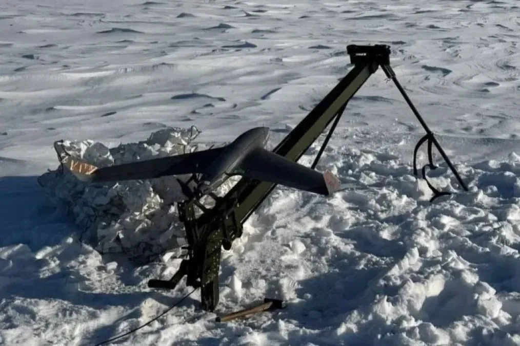 Russian Lys-2 interceptor drone on a catapult. (Source: Russian media)