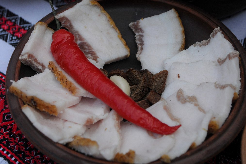 Salo and a chilli pepper, Kyiv, Ukraine, February 22, 2020. Salo and a chilli pepper, Kyiv, Ukraine, February 22, 2020.