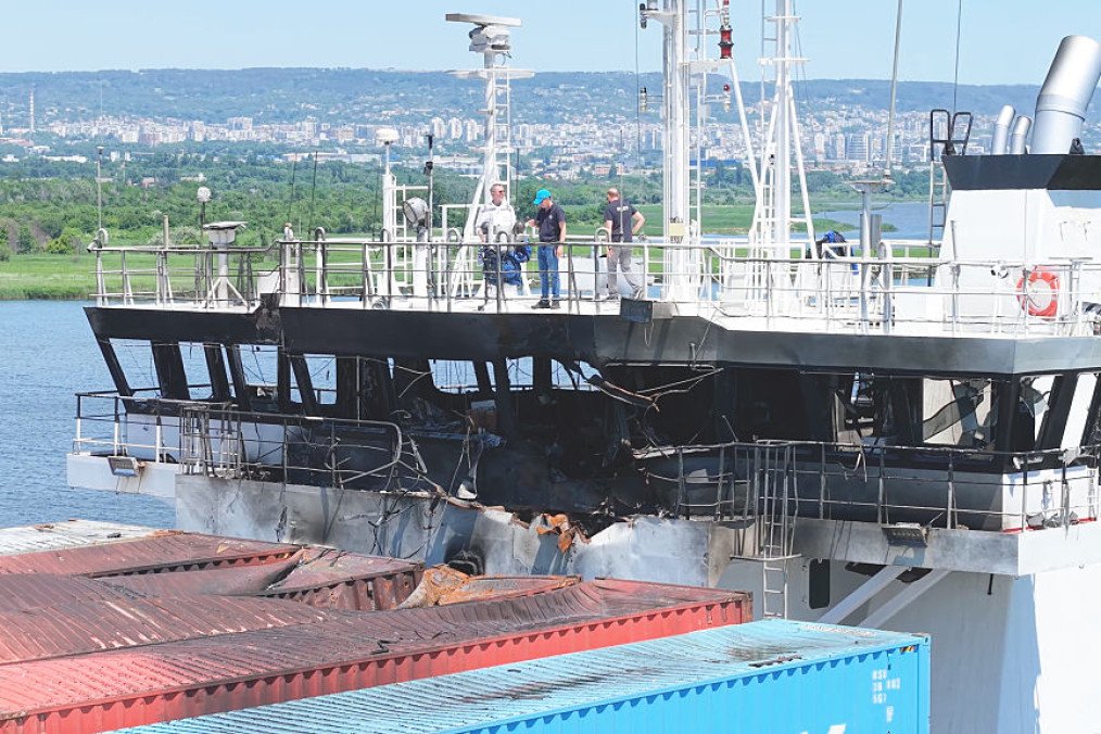 Illustrative image: the container vessel U STORK, reported to have sustained significant damage during a drone strike in the Black Sea. (Source: Getty Images)
