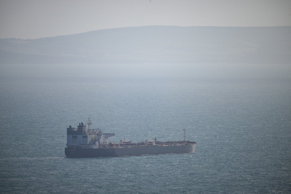 An Arctic Route Backfires for a Russian Shadow Fleet Tanker Heading to China The detained Smyrtos vessel outside the harbour. (Source: Getty Images)