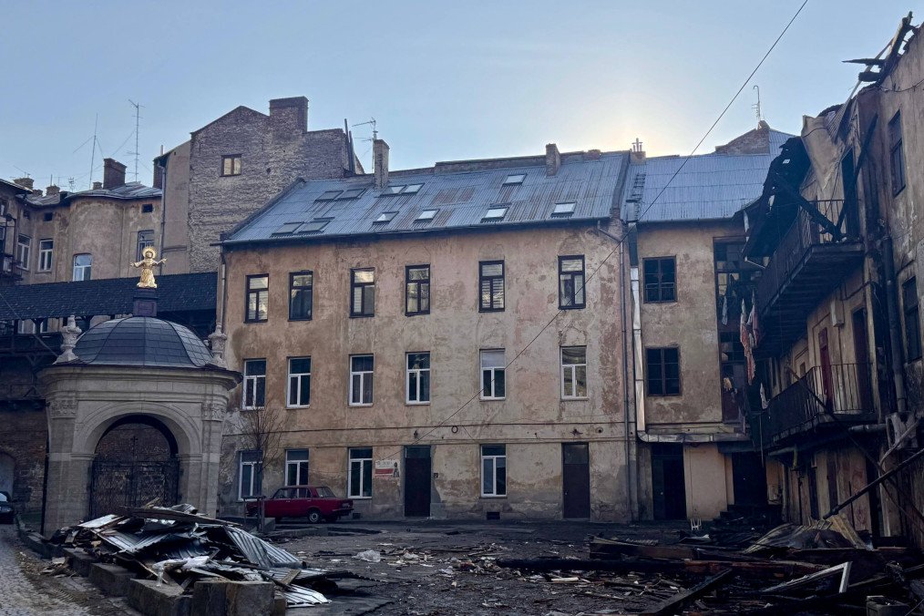 The aftermath of Russian drone strike on Lviv on March 24, 2026. (Source: Lviv Mayor Andrii Sadovyi)