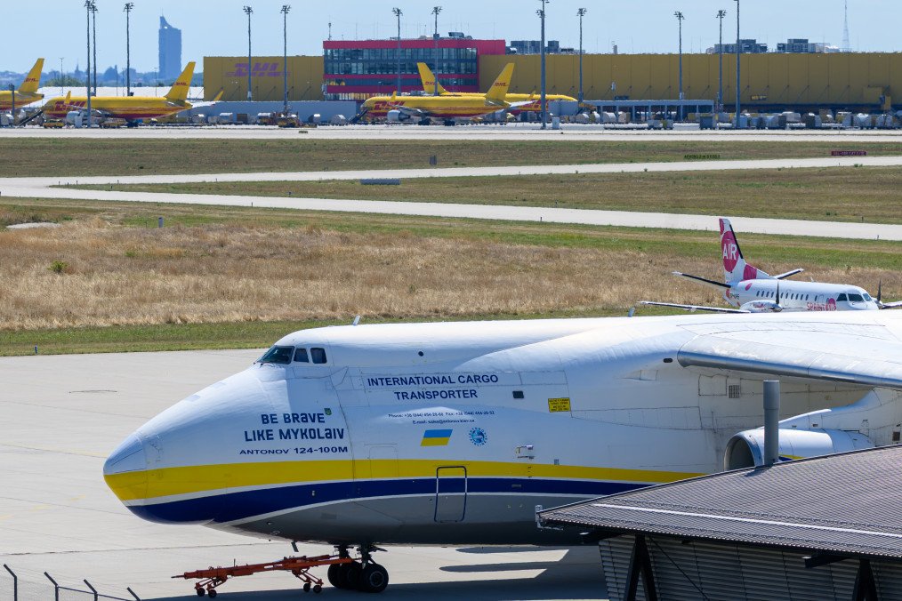 A Ukrainian Antonov is parked at Leipzig/Halle Airport. (Source: Getty Images) A Ukrainian Antonov is parked at Leipzig/Halle Airport. (Source: Getty Images)