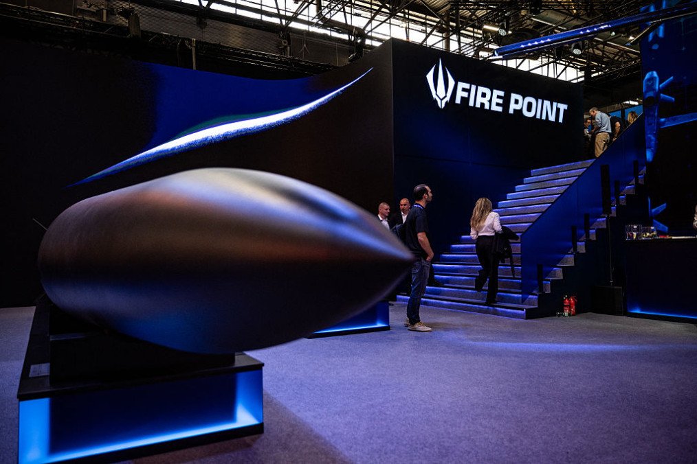 Visitors walk at the stand of Ukrainian defence technology company Fire Point during the Eurosatory land and airland defence and security trade fair, at the Paris-Nord Villepinte Exhibition Centre. (Source: Getty Images) Visitors walk at the stand of Ukrainian defence technology company Fire Point during the Eurosatory land and airland defence and security trade fair, at the Paris-Nord Villepinte Exhibition Centre. (Source: Getty Images)
