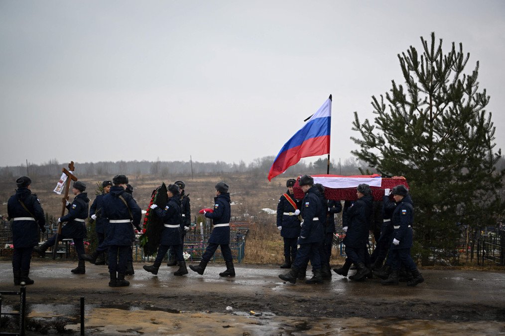 A funeral ceremony for a Russian soldier killed in Russia’s war against Ukraine, in Bogoroditsk, Tula region, March 24, 2023. (Source: Getty Images) A funeral ceremony for a Russian soldier killed in Russia’s war against Ukraine, in Bogoroditsk, Tula region, March 24, 2023. (Source: Getty Images)
