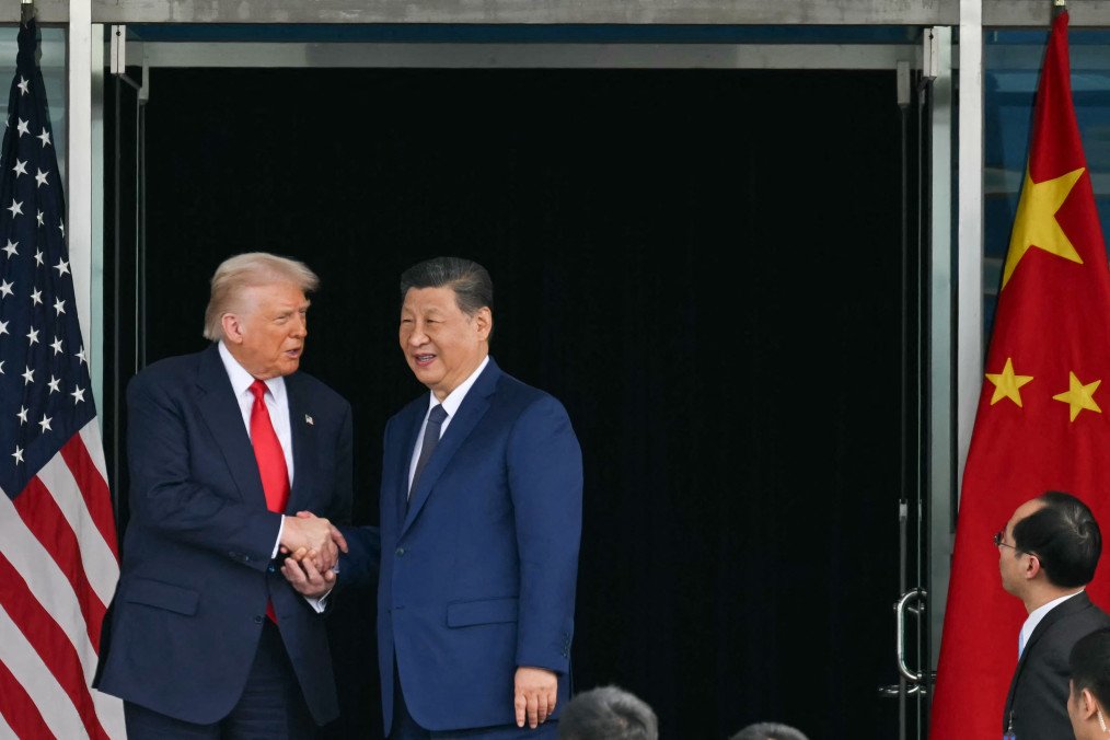 US President Donald Trump and China's President Xi Jinping shake hands as they leave after their talks at the Gimhae Air Base, on October 30, 2025. US President Donald Trump and China's President Xi Jinping shake hands as they leave after their talks at the Gimhae Air Base, on October 30, 2025.
