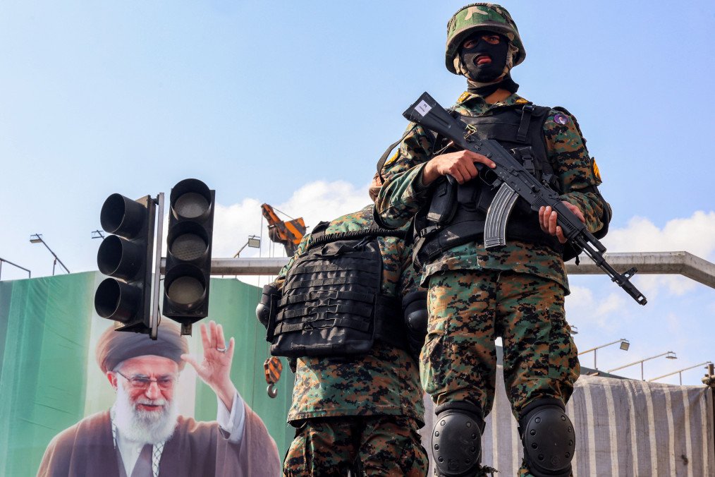 Security forces deploy to guard a rally in support of Iran's new Supreme Leader at Enghelab Square in central Tehran on March 9, 2026. Illustrative photo. (Source: Getty Images)