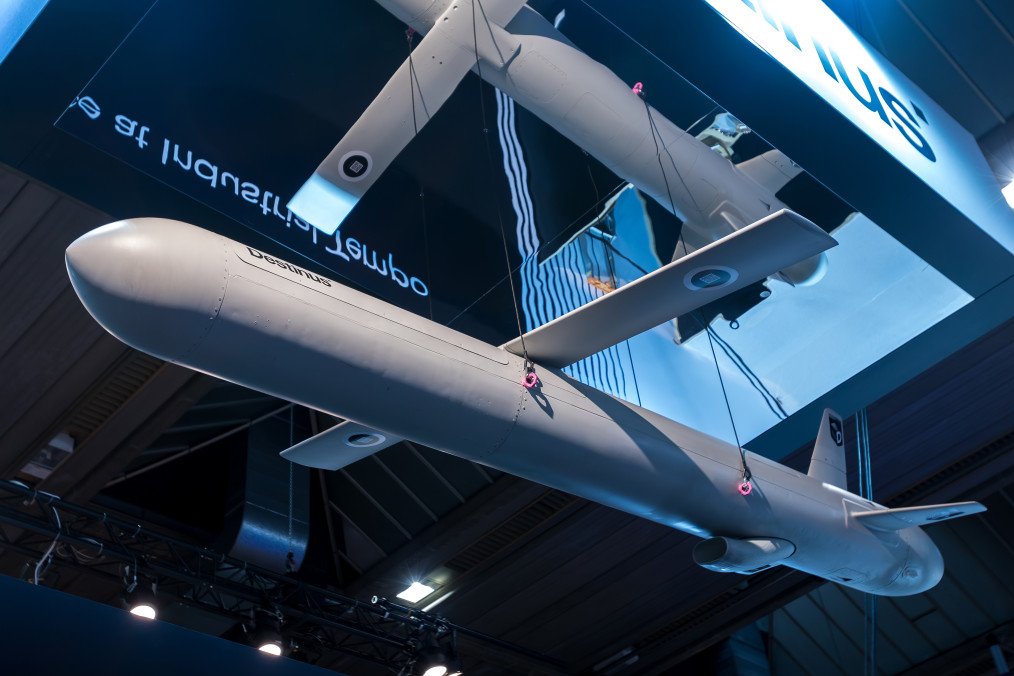 A Ruta Missile Block 1 developed by Dutch company Destinus is displayed at the company’s stand during the inaugural edition of the Brussels European Defence Exhibition & Conference (BEDEX) on March 13, 2026, in Brussels, Belgium. A Ruta Missile Block 1 developed by Dutch company Destinus is displayed at the company’s stand during the inaugural edition of the Brussels European Defence Exhibition & Conference (BEDEX) on March 13, 2026, in Brussels, Belgium.