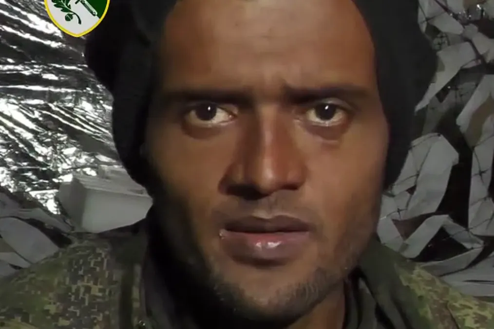 Captured Colombian national who was fighting on the side of Russian forces. (Source: 152nd Separate Jaeger Brigade)