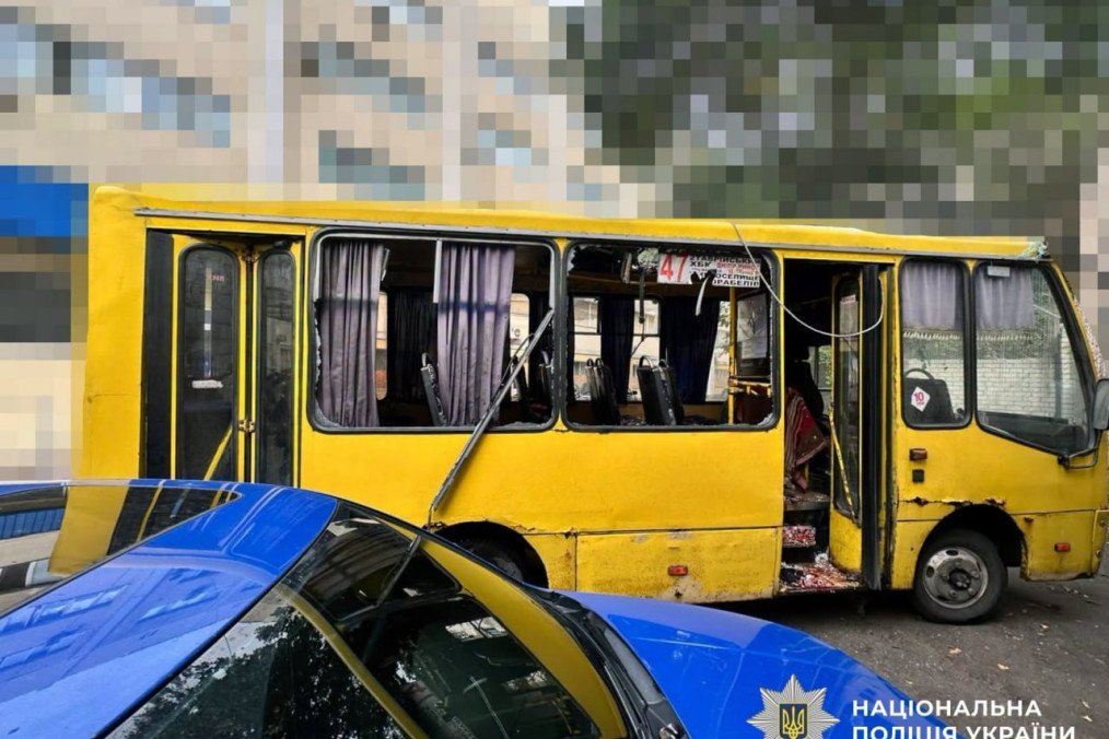 A civilian minibus damaged in a Russian FPV drone attack in Kherson on August 19, 2026. (Source: National Police of Ukraine) A civilian minibus damaged in a Russian FPV drone attack in Kherson on August 19, 2026. (Source: National Police of Ukraine)