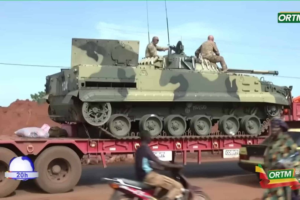 Russian BMP-3 infantry fighting vehicle in Mali, July 2026. (Source: ORTM1) Russian BMP-3 infantry fighting vehicle in Mali, July 2026. (Source: ORTM1)