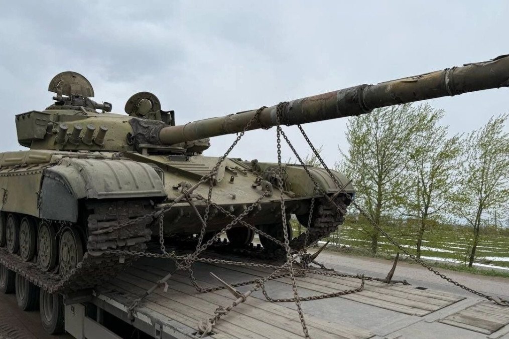 T-64B1 sent to Neftekamsk for installation as a monument, April, 2025. (Source: T_90AK/X)