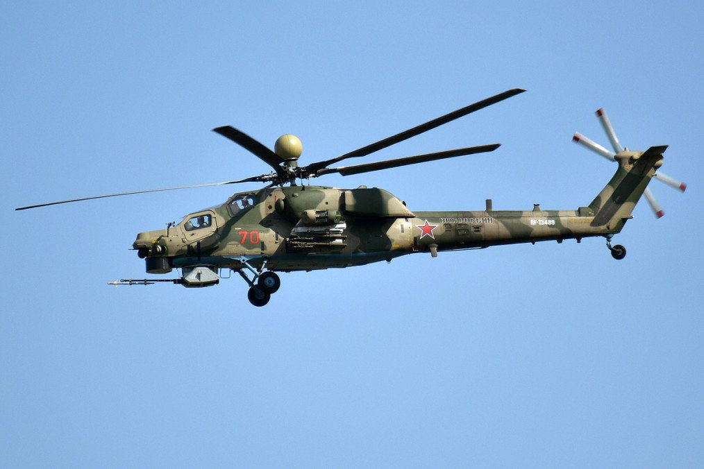 Russian Air Force Mi-28NM attack helicopter.