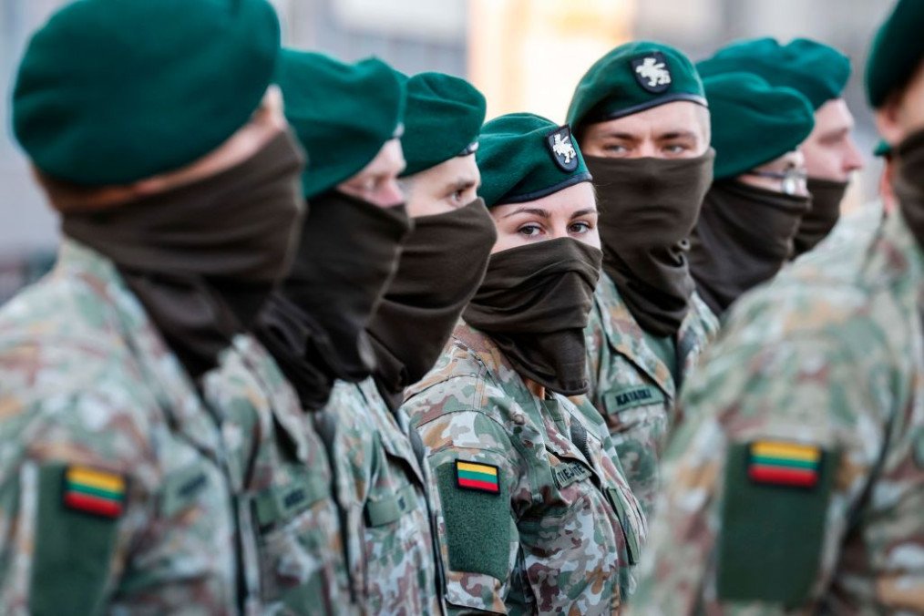 Lithuanian soldiers of the Lynx NATO mission are pictured ahead of the visit of French President Emmanuel Macron at the Rukla base on September 29, 2020. (Source: Getty Images) Lithuanian soldiers of the Lynx NATO mission are pictured ahead of the visit of French President Emmanuel Macron at the Rukla base on September 29, 2020. (Source: Getty Images)
