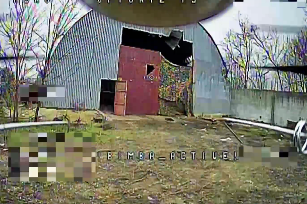 At Least Seven FPV Drones Set Russian Armor Hangar Ablaze on Zaporizhzhia Front, Video At Least Seven FPV Drones Set Russian Armor Hangar Ablaze on Zaporizhzhia Front, Video