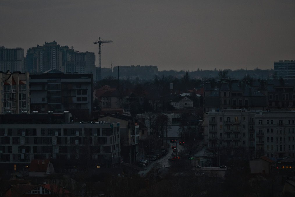 A nighttime view of Odesa during a blackout in Ukraine, on December 14, 2025. (Source: Getty Images)