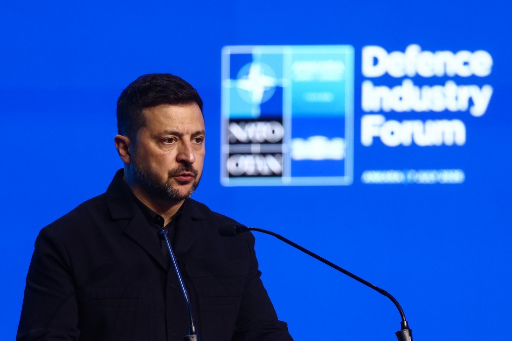“This Cannot Wait”: Zelenskyy Urges Europe to Build Its Own Anti-Ballistic Missile Defense Systems Ukrainian President Volodymyr Zelenskyy during the Defense Industry Forum at the NATO Summit in Ankara, Türkiye on July 7, 2026. (Source: Getty Images)