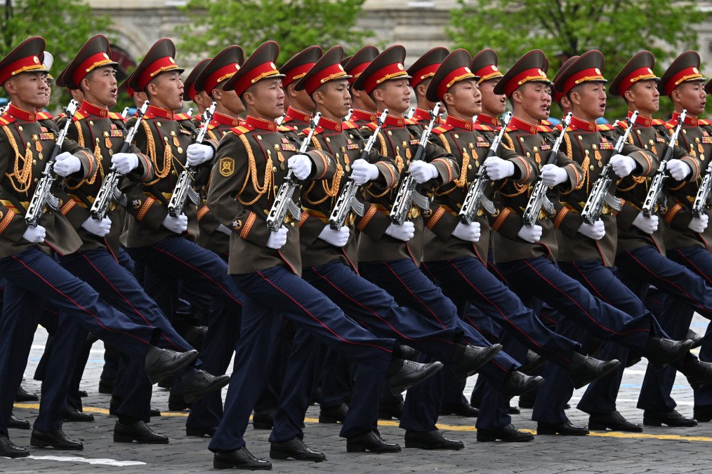 North Korean servicemen march during Russia’s Victory Day military parade on Red Square in Moscow, May 9, 2026. (Source: Getty Images)