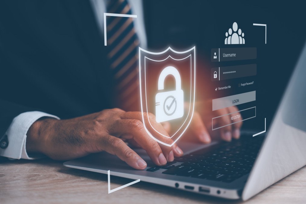 Netherlands Boosts Ukraine’s Cyber Defense With $12M Support Against Russian Hybrid Warfare A businessman securing sensitive business data with encryption, showcasing digital privacy and protection. Illustrative photo. (Source: Getty Images)