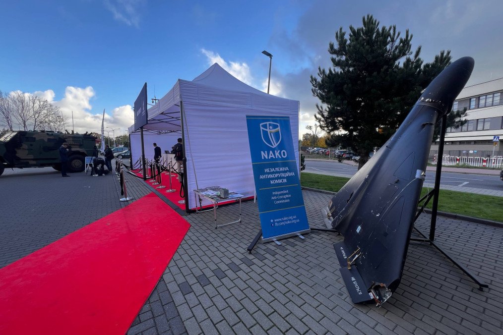 Captured Russian Geran-2 drone at the Warsaw Security Forum, October 2026.